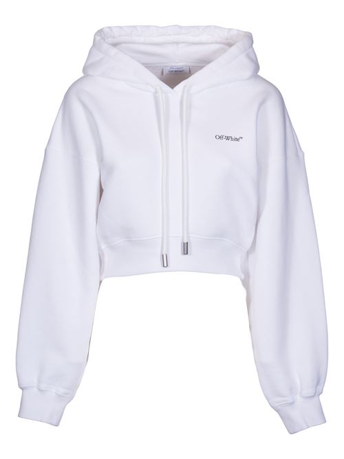 Bling Leaves Arrow hooded sweatshirt Off white | OWBB056S24FLE0010184